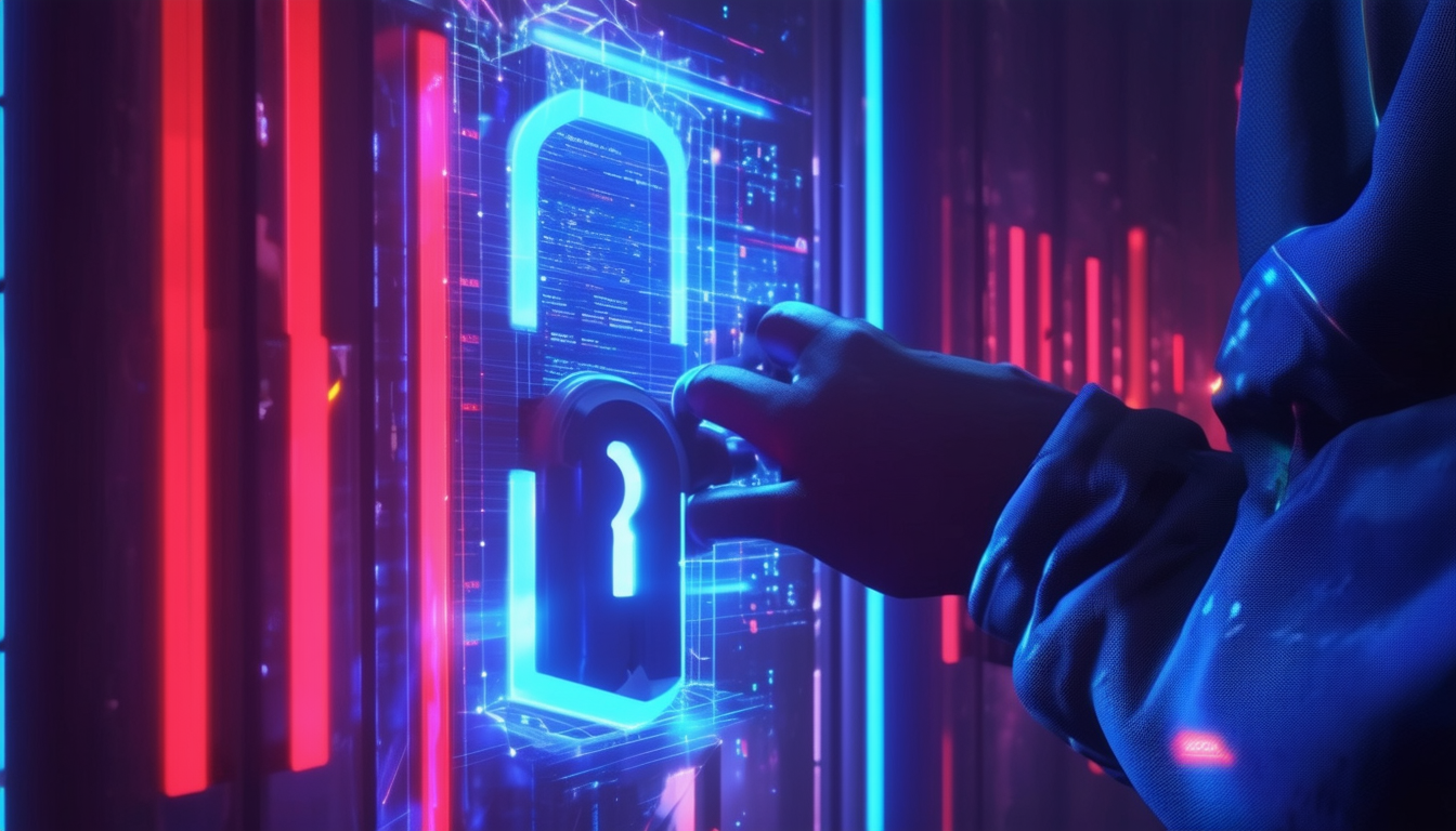 A gamer unlocking a virtual gate, symbolizing acce