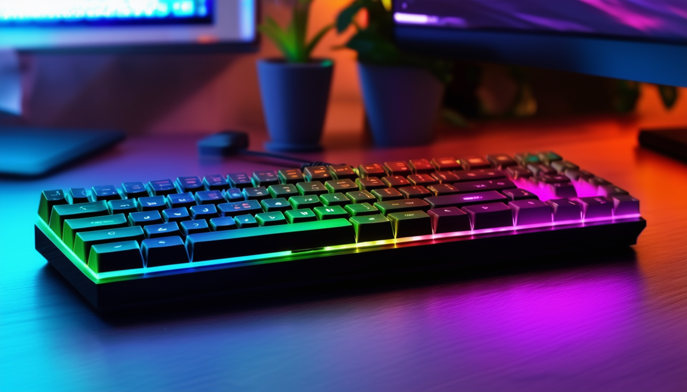 A sleek, modern keyboard with vibrant backlighting